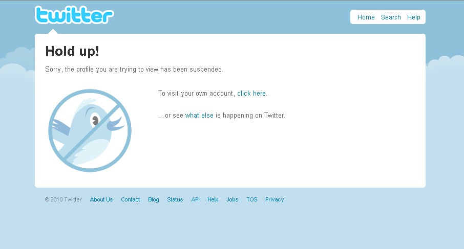 Holdup!　アカウント停止（サスペンデッド/Account Suspended）
