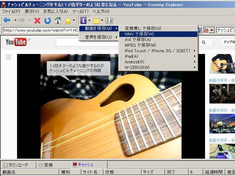ユーチューブで公開されている動画をダウンロード　Cravingexplorer