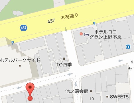 池の端藪蕎麦地図 池の端藪蕎麦地図