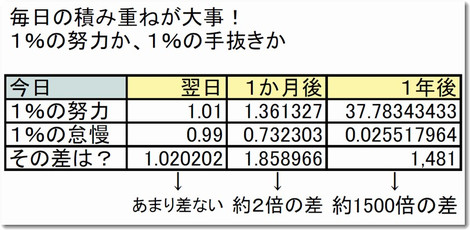 「1.01の法則」と「0.99の法則」の計算