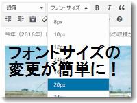 TinyMCEAdvancedプラグインで文字サイズを変更