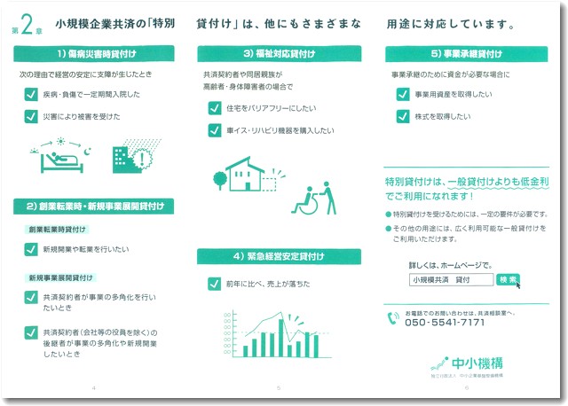 小規模企業共済制度の廃業準備金案内パンフ