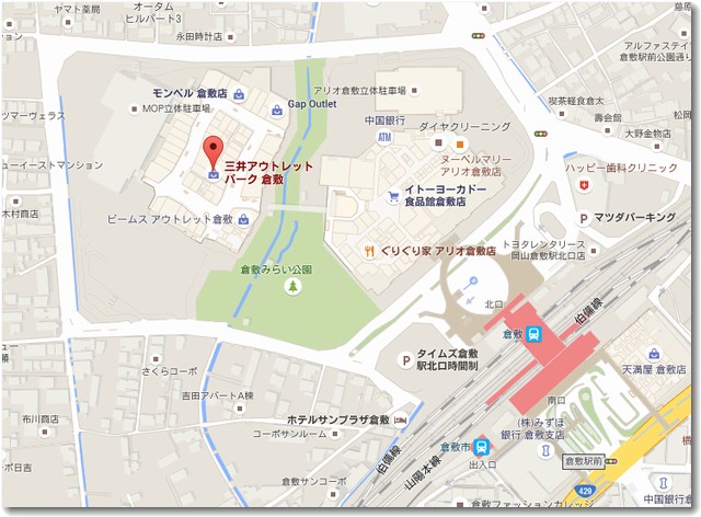 倉敷駅の北口マップ