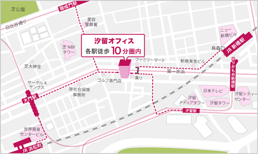 katanaオフィス汐留の地図
