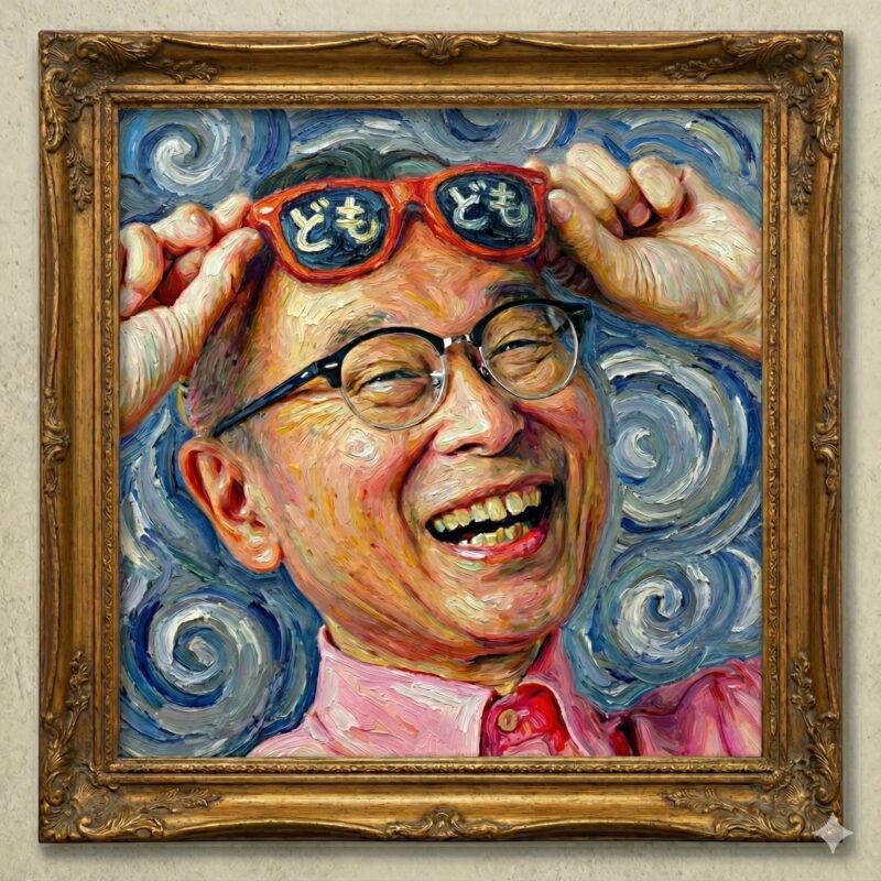 遠田幹雄をゴッホ風に描いた肖像画