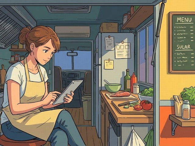 キッチンカーで日報入力