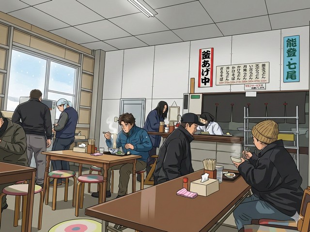 七尾市の山崎製麺・店内