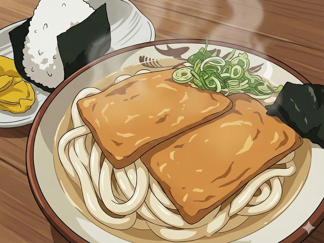 七尾市の山崎製麺・きつねうどんとおにぎり