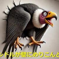 コンドルが壁にめりこんどる