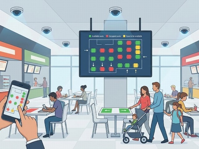 フードコート内でセマンテックカメラ