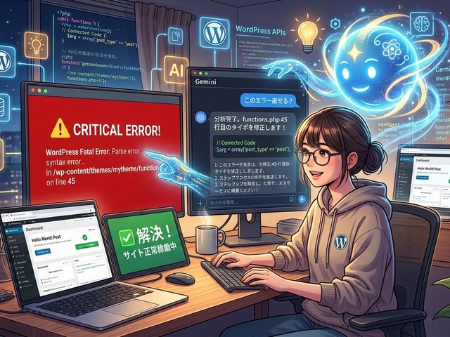 WordPressのエラーをGeminiとの対話で解決