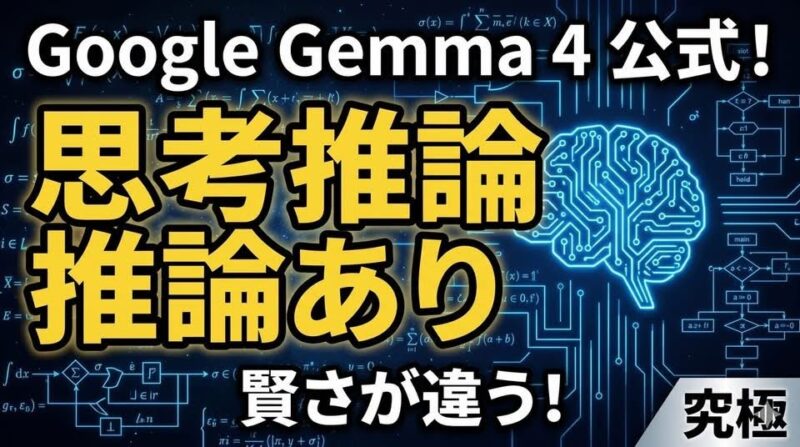【ローカルAI革命】Google公式版「Gemma 4 E4B」登場!内蔵された「推論(Thinking)」機能の実力を徹底検証