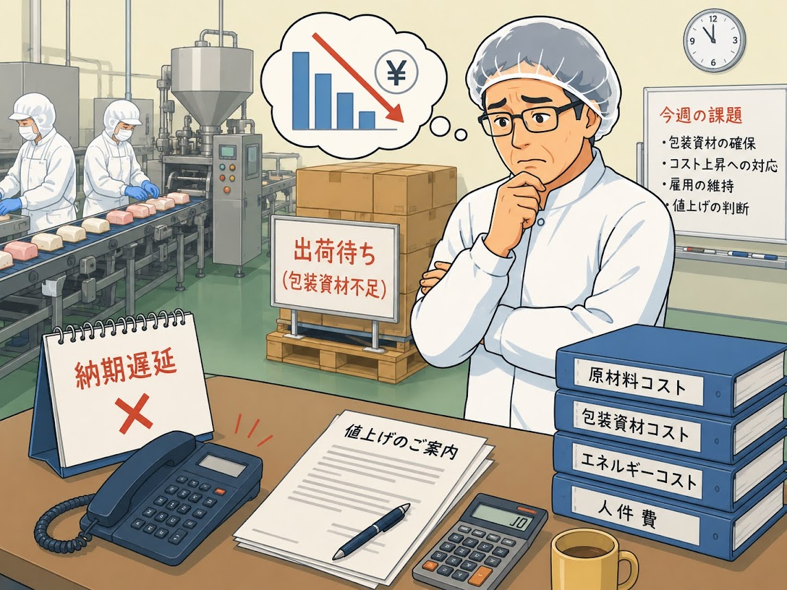 「作れるのに出荷できない」恐怖!すり身高騰と包装資材難に直面する地方練物メーカー三代目経営者の告白と値上げへの葛藤