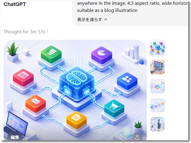 ChatGPTでは一気に5点の画像が生成できます