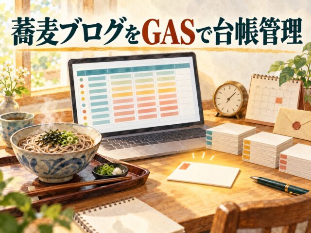 蕎麦ブログ265記事を「台帳」で管理するGASを作った備忘録です、毎週月曜6時に「今週書く1本」が届く仕組み